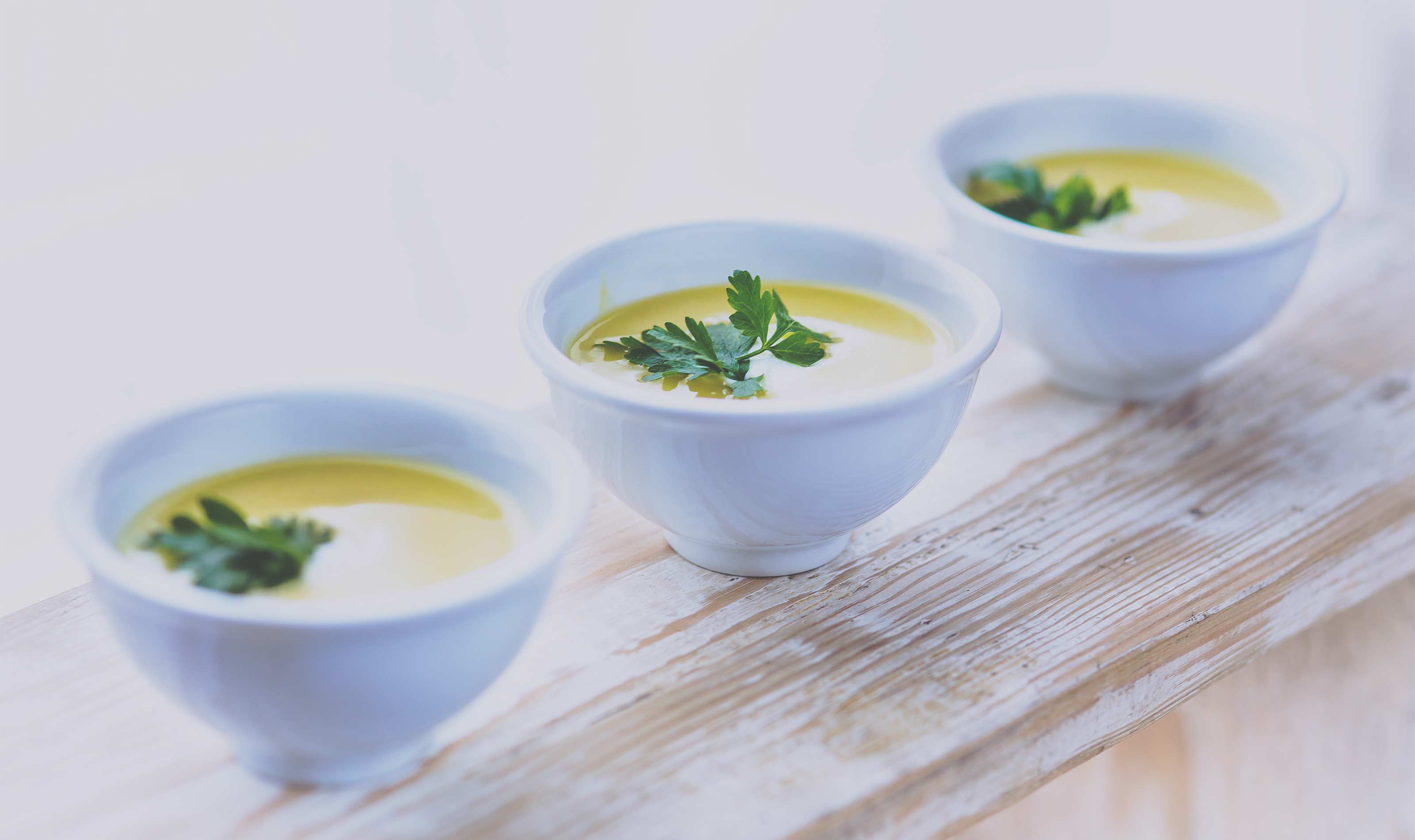 Photograph: Bowls of soup